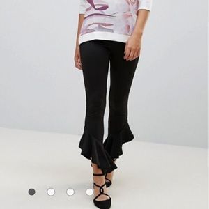 ASOS Lasula Extreme Frill High Waisted Pants Black